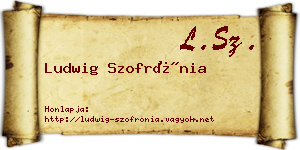 Ludwig Szofrónia névjegykártya